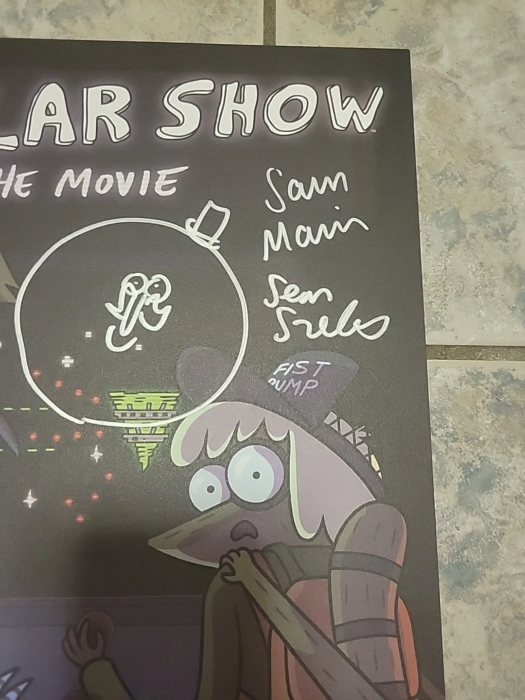 JG Quintel, William Salyers, Sam Marin, Paula Spence — RARE SIGNED Regular Show The Movie Poster San Diego Comic Con 2015, image 4