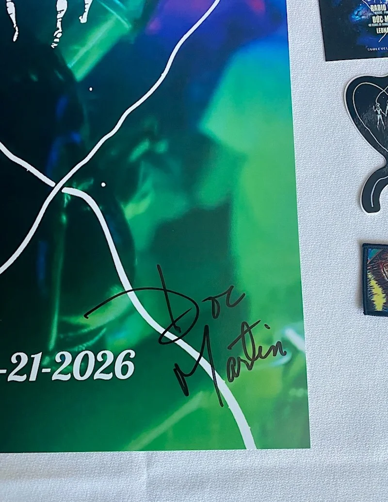 DJ Doc Martin Sublevel 25th anniversary Signed Poster, stickers & Patch New!, image 2
