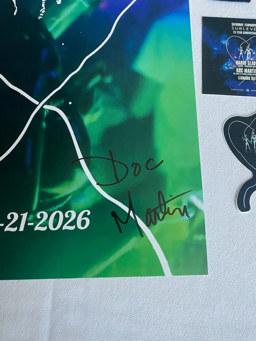 DJ Doc Martin Sublevel 25th anniversary Signed Poster & Goodies New!, image 2