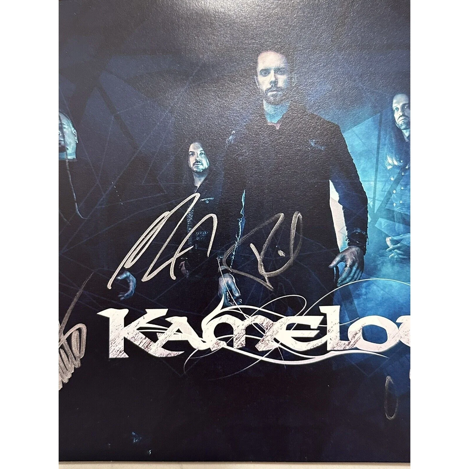 KAMELOT SIGNED PHOTO AUTOGRAPHED 8x10, STICKER OUTBURN MAGAZINE, image 4