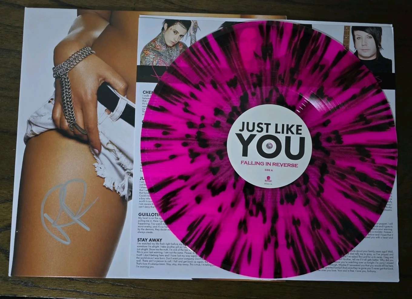 Falling In Reverse Signed Just Like You Pink Splatter Vinyl, image 5