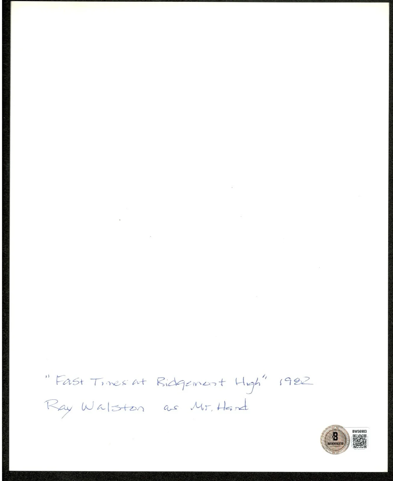 Ray Walston Signed Autographed Fast Times Ridgemont High 8x10 Photo BAS Beckett, изображение 2