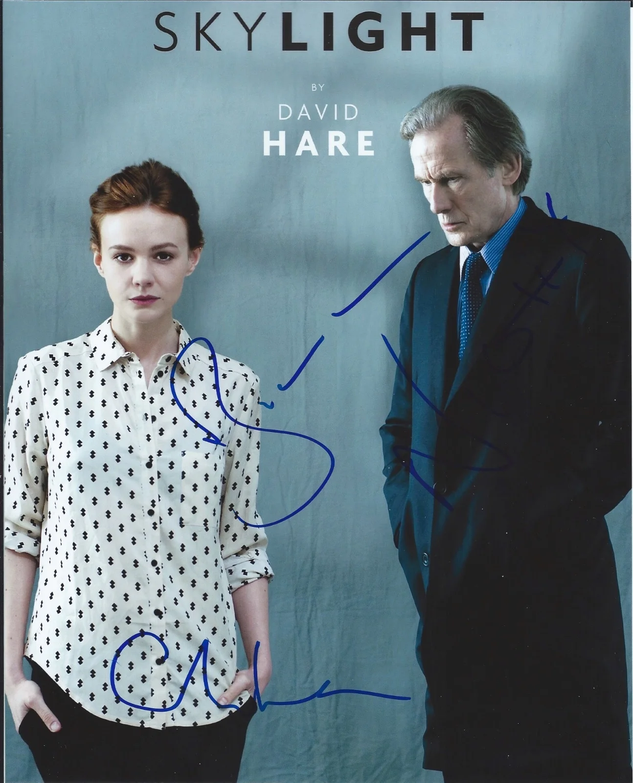 carey mulligan, bill nighy — Carey Mulligan & Bill Nighy signed Skylight 8x10 Photo in person. PROOF - Rare