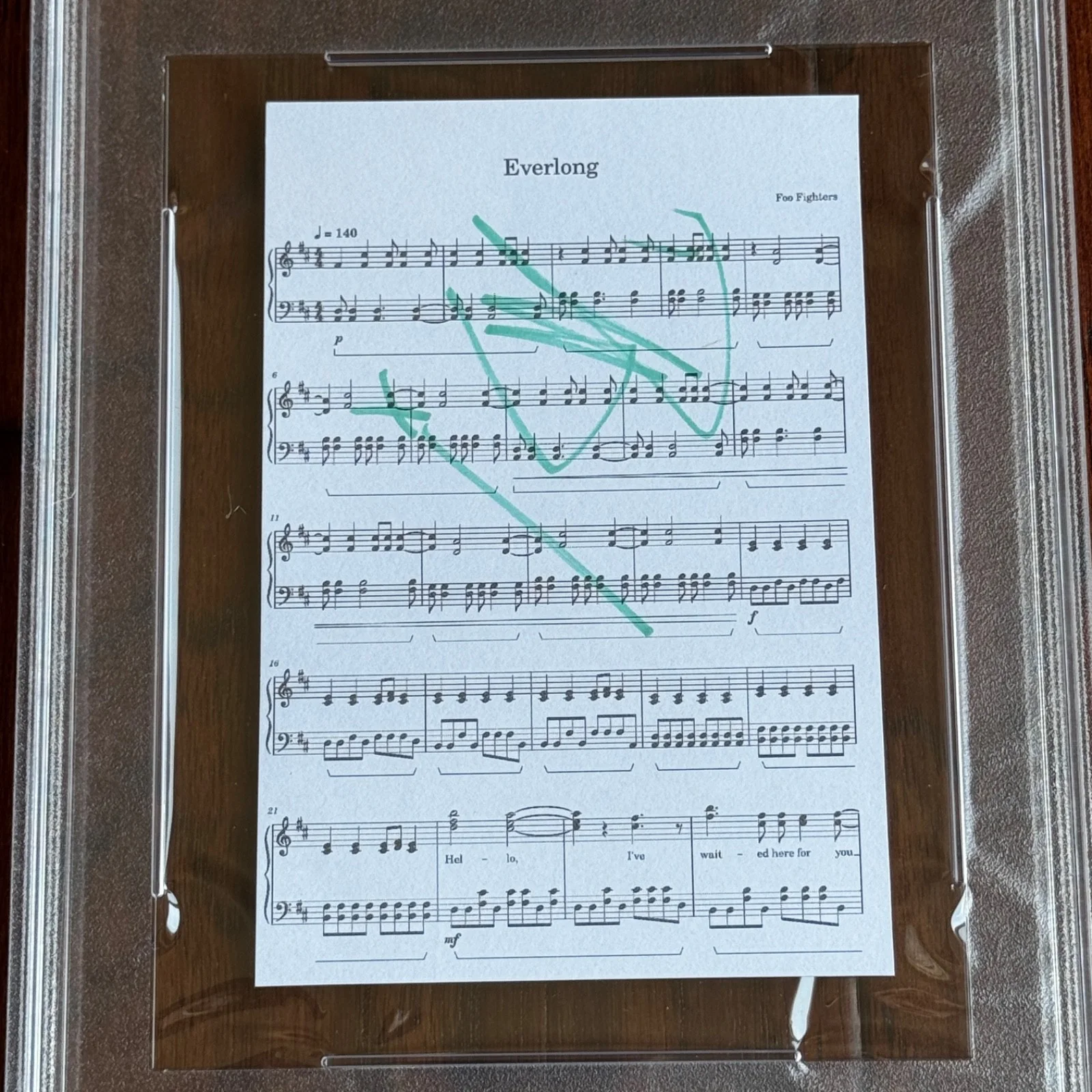 DAVE GROHL Autograph EVERLONG Souvenir Sheet Music Signed FOO FIGHTERS * PSA, изображение 2