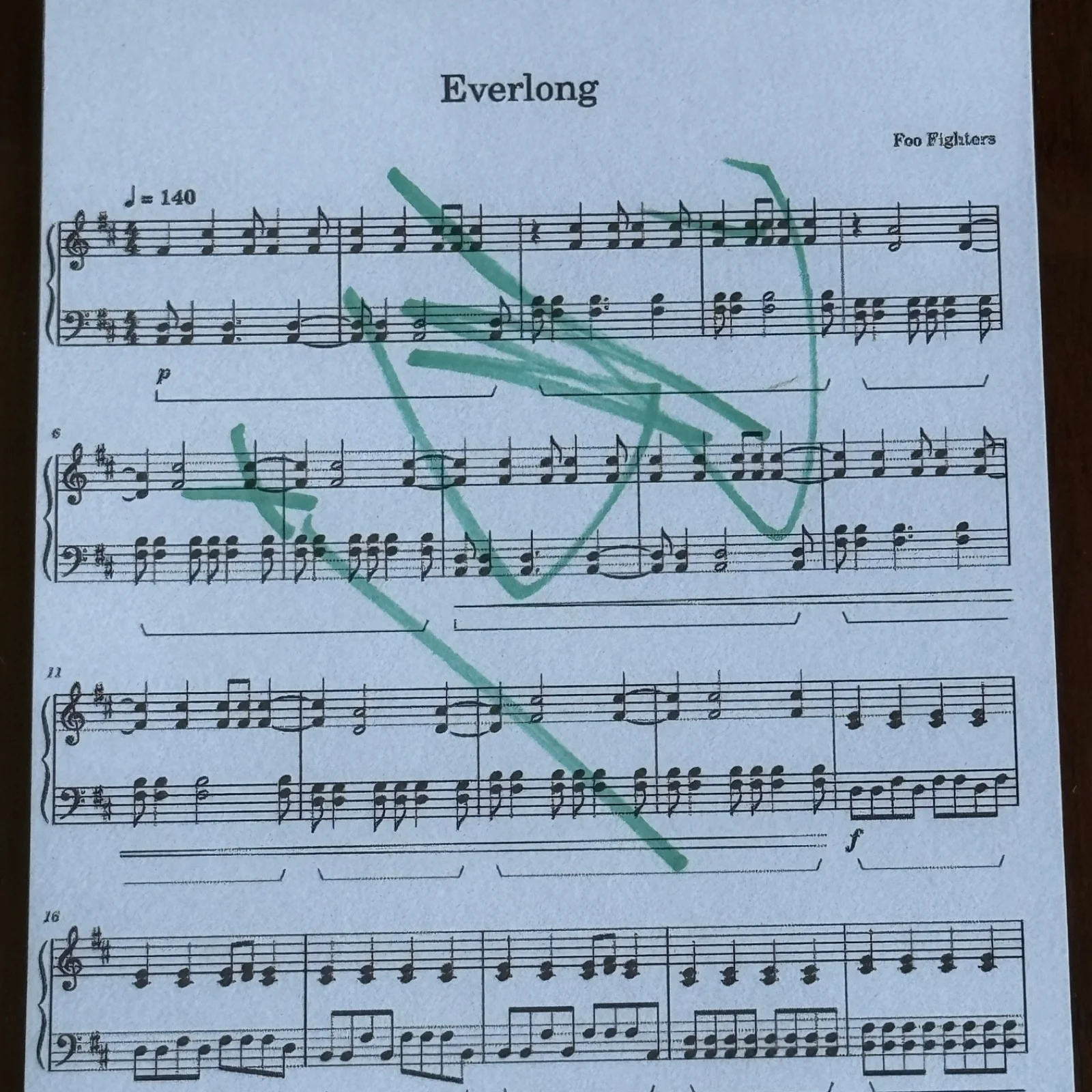 DAVE GROHL Autograph EVERLONG Souvenir Sheet Music Signed FOO FIGHTERS * PSA, изображение 4