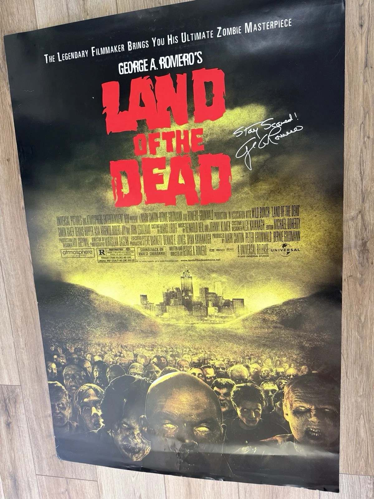 George A. Romero — Land of the Dead 2005 Original US One-Sheet Poster - Printed “Stay Scared!Romero, изображение 2