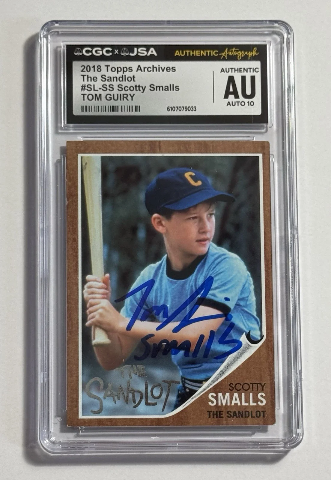 Tom Guiry — Tom Guiry Autograph Signed 2018 Topps Archives Sandlot Card “Smalls” CGC 10 Auto