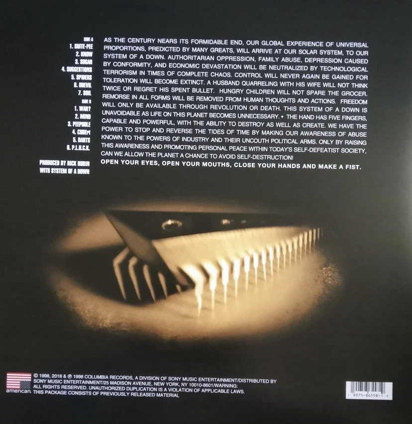 SERJ TANKIAN AUTOGRAPHED SIGNED SYSTEM OF A DOWN VINYL, image 2