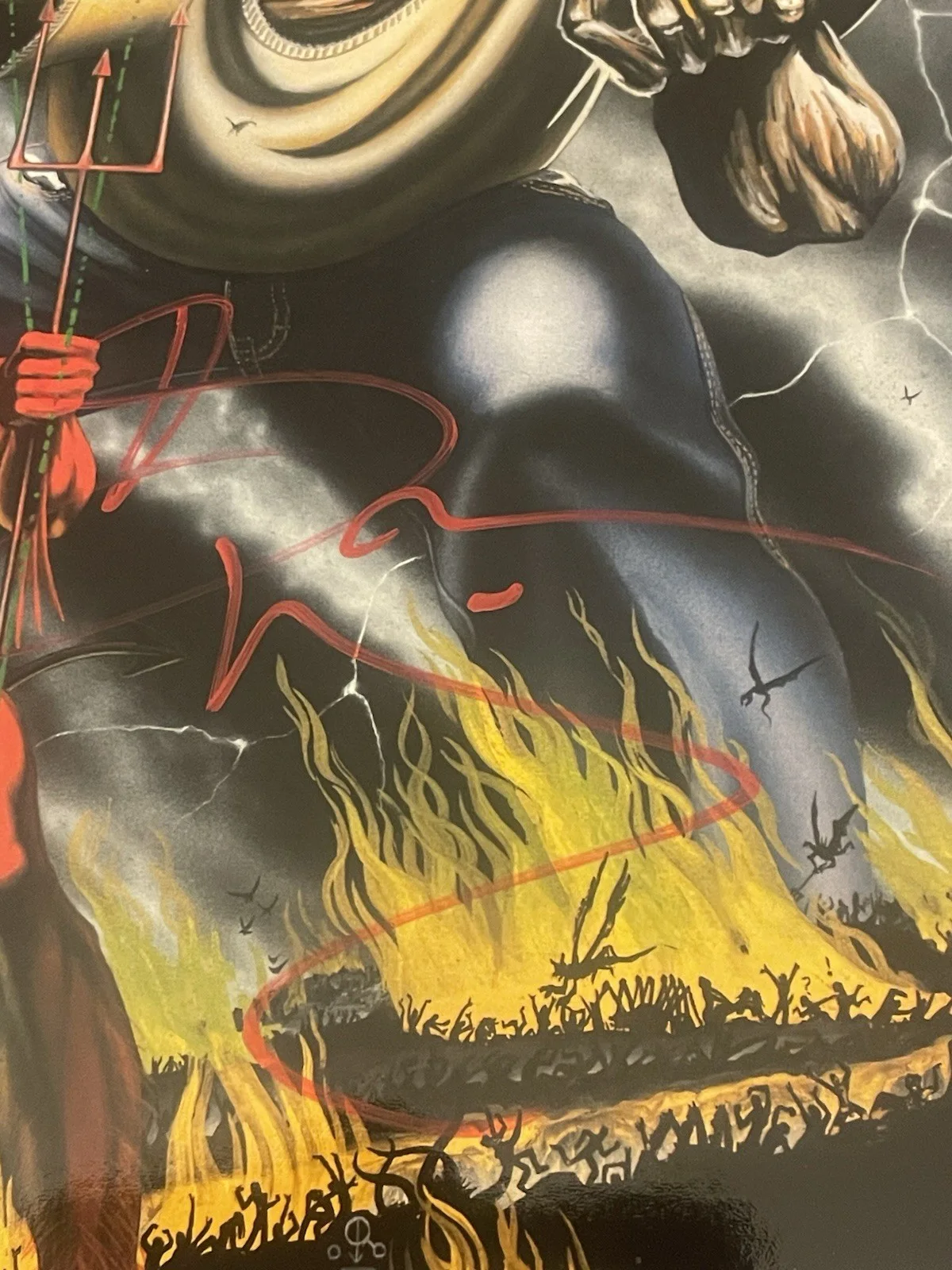 Bruce Dickinson, Iron Maiden, Rare Signed Number Of The Beast Album, изображение 3