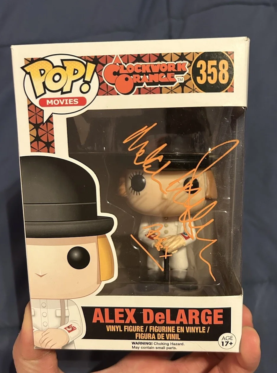 Malcolm McDowell — Malcolm McDowell Signed Funko Pop Clockwork Orange Alex 358 EXACT PROOF JSA COA, image 2