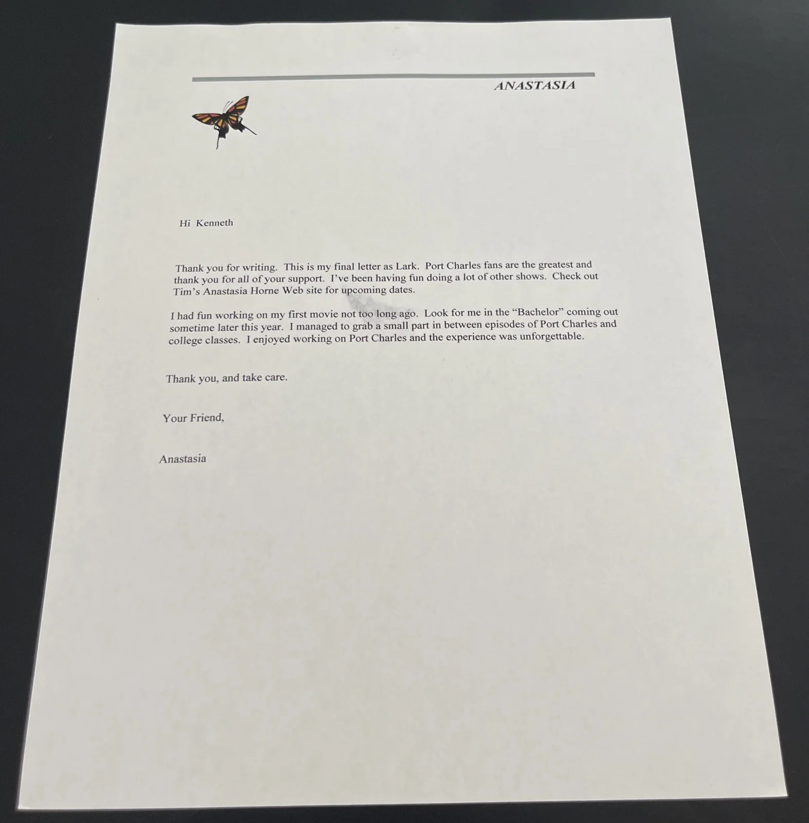ANASTASIA HORNE Buffy Vampire Slayer: Signed Celebrity Letter & Photo 8x10” /KSK, изображение 5