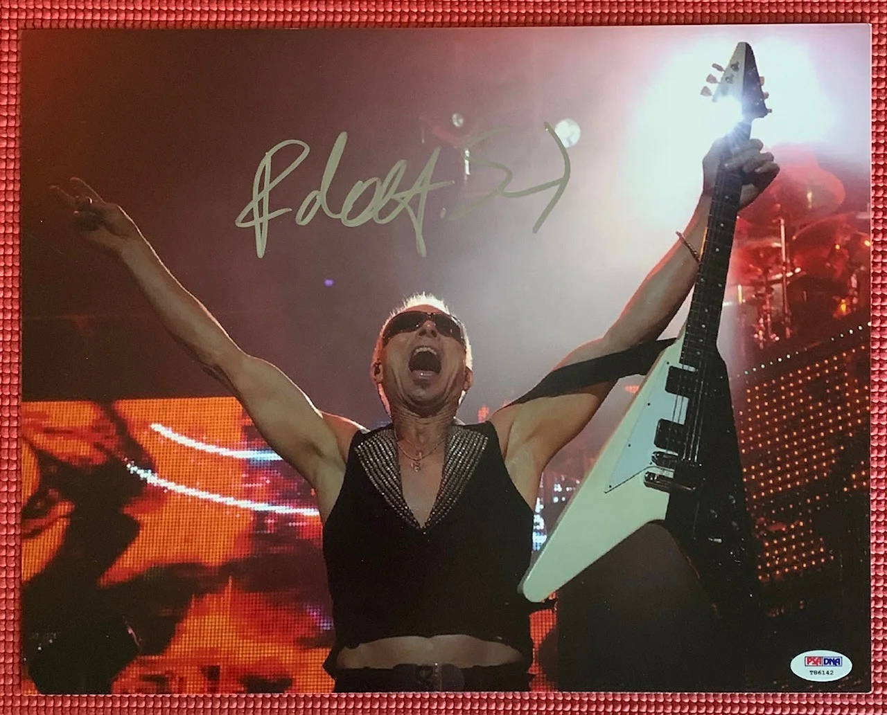 PSA/DNA signed 14"x 11" autographed RUDOLF SCHENKER color photo THE SCORPIONS, изображение 2