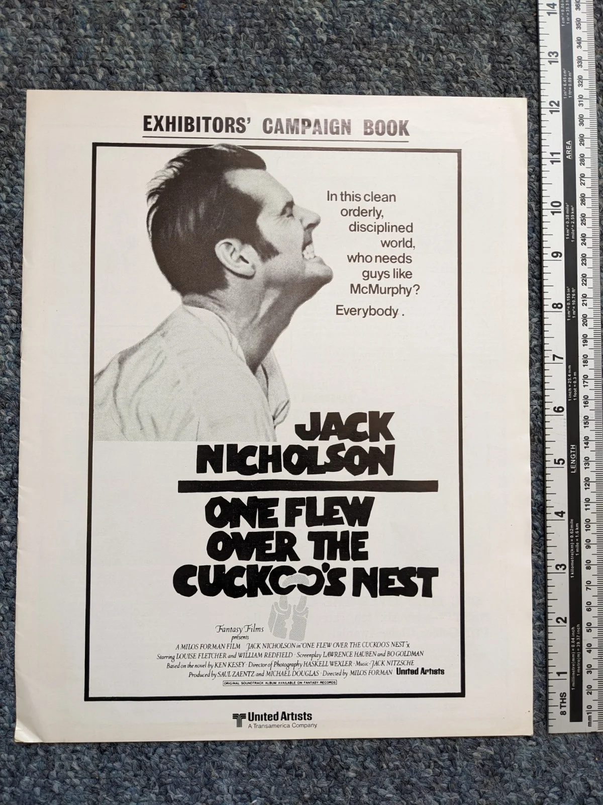 ONE FLEW OVER THE CUCKOO'S NEST Film Pressbook., image 2