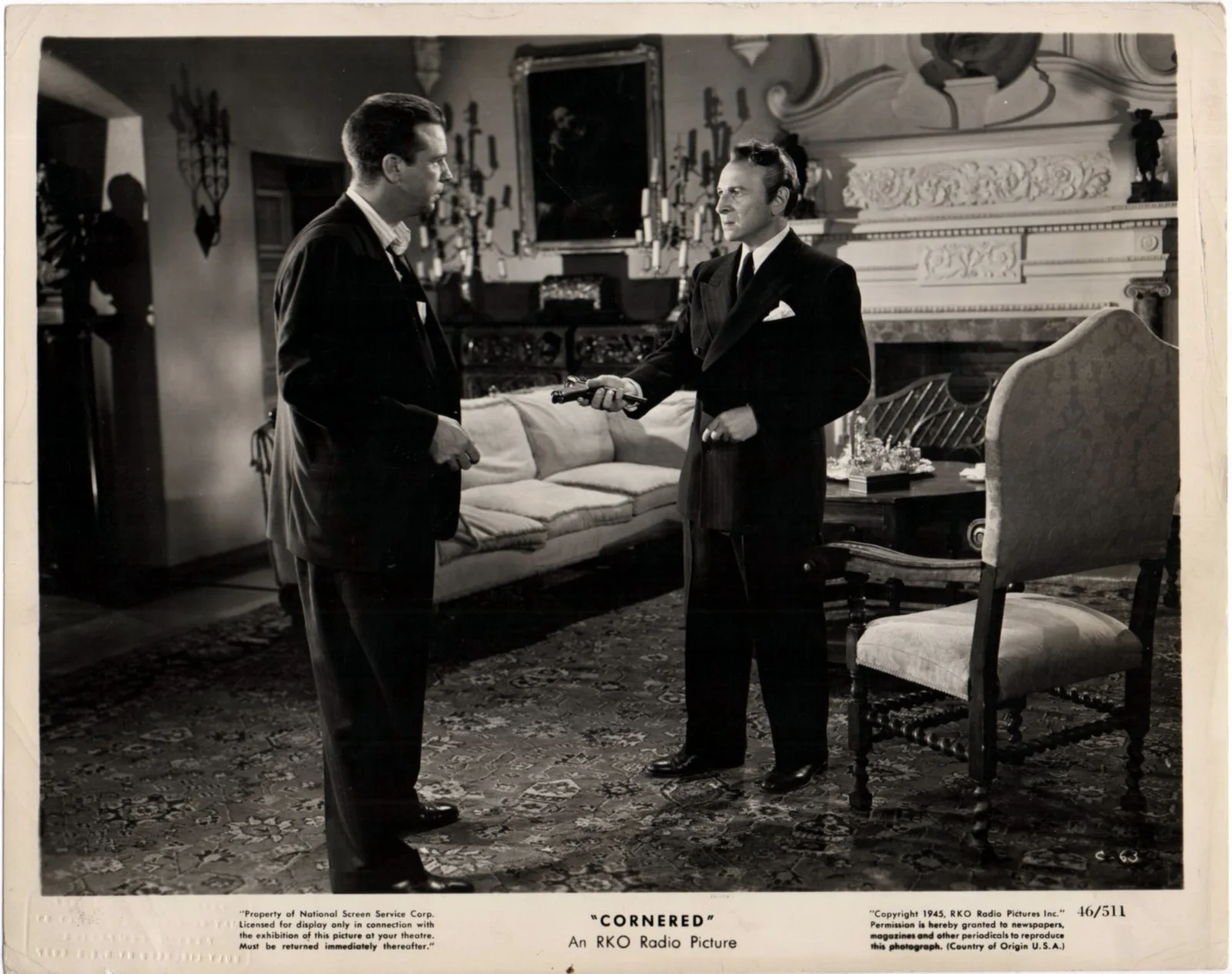 CORNERED 1945 Dick Powell, Walter Slezak, Steven Geray Morris Carnovsky 4 STILLS, изображение 2