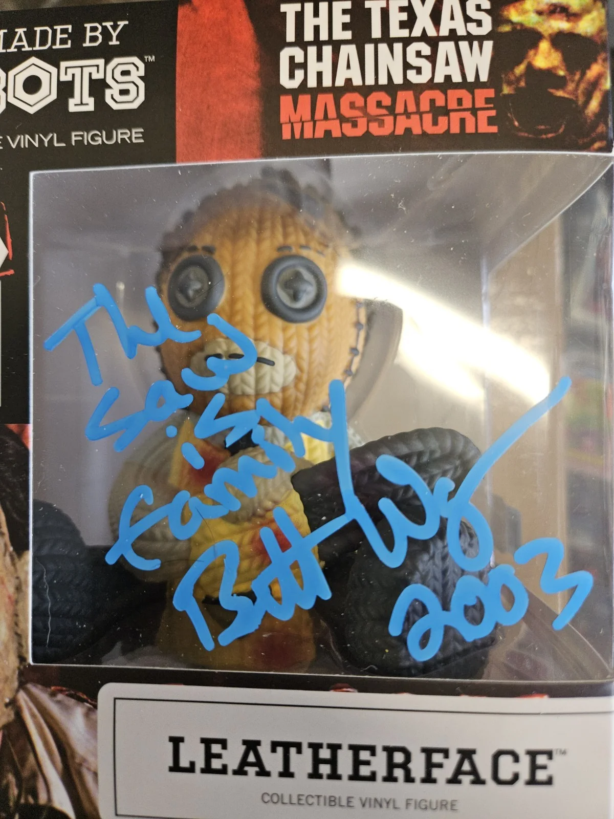 Brett Wagner Hand Signed Texas Chainsaw Massacre Leatherface Handmade by Robots, image 2