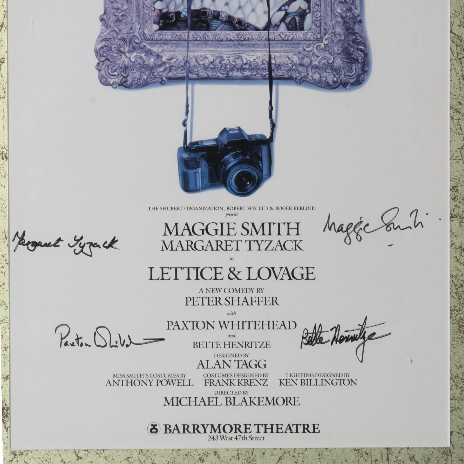 "Lettice & Lovage" Autographed Broadway Poster Maggie Smith and Main Cast 1990, изображение 4