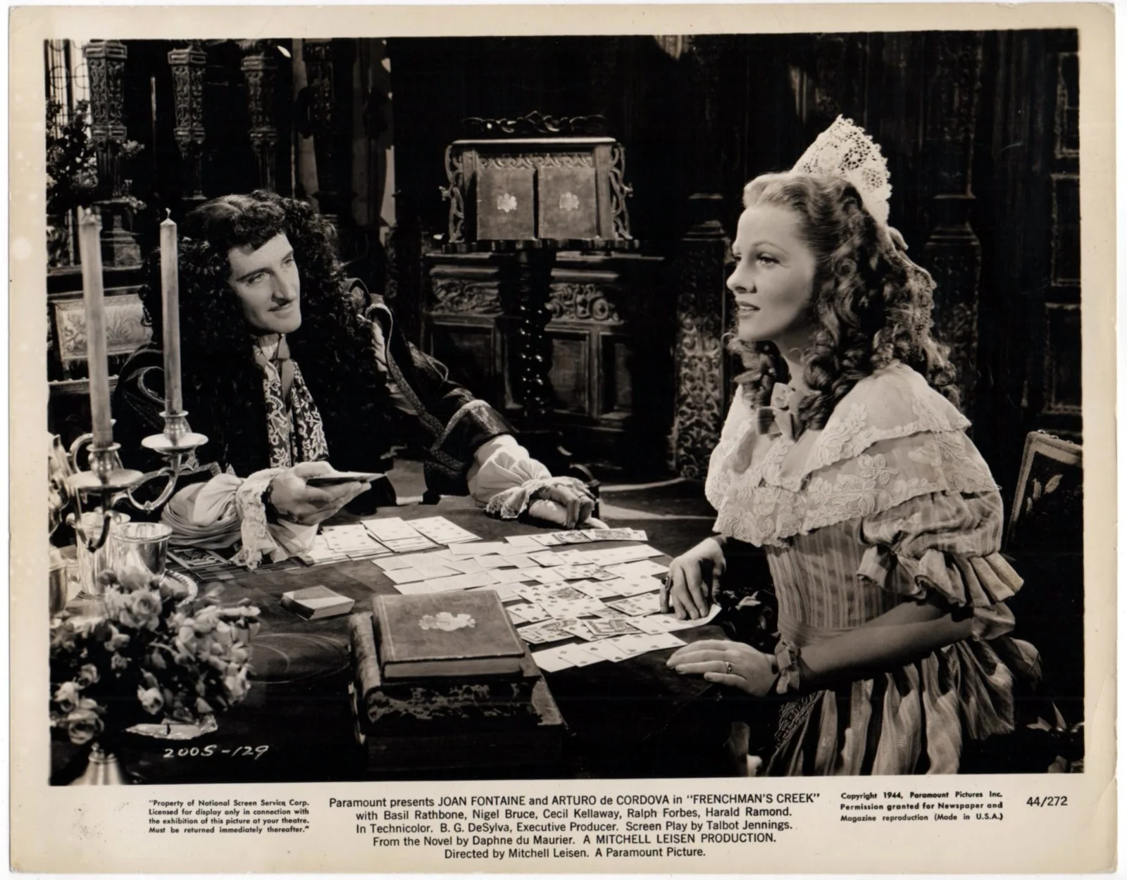 FRENCHMAN’S CREEK 1944 Basil Rathbone, Joan Fontaine 3 10x8 STILLS, image 2