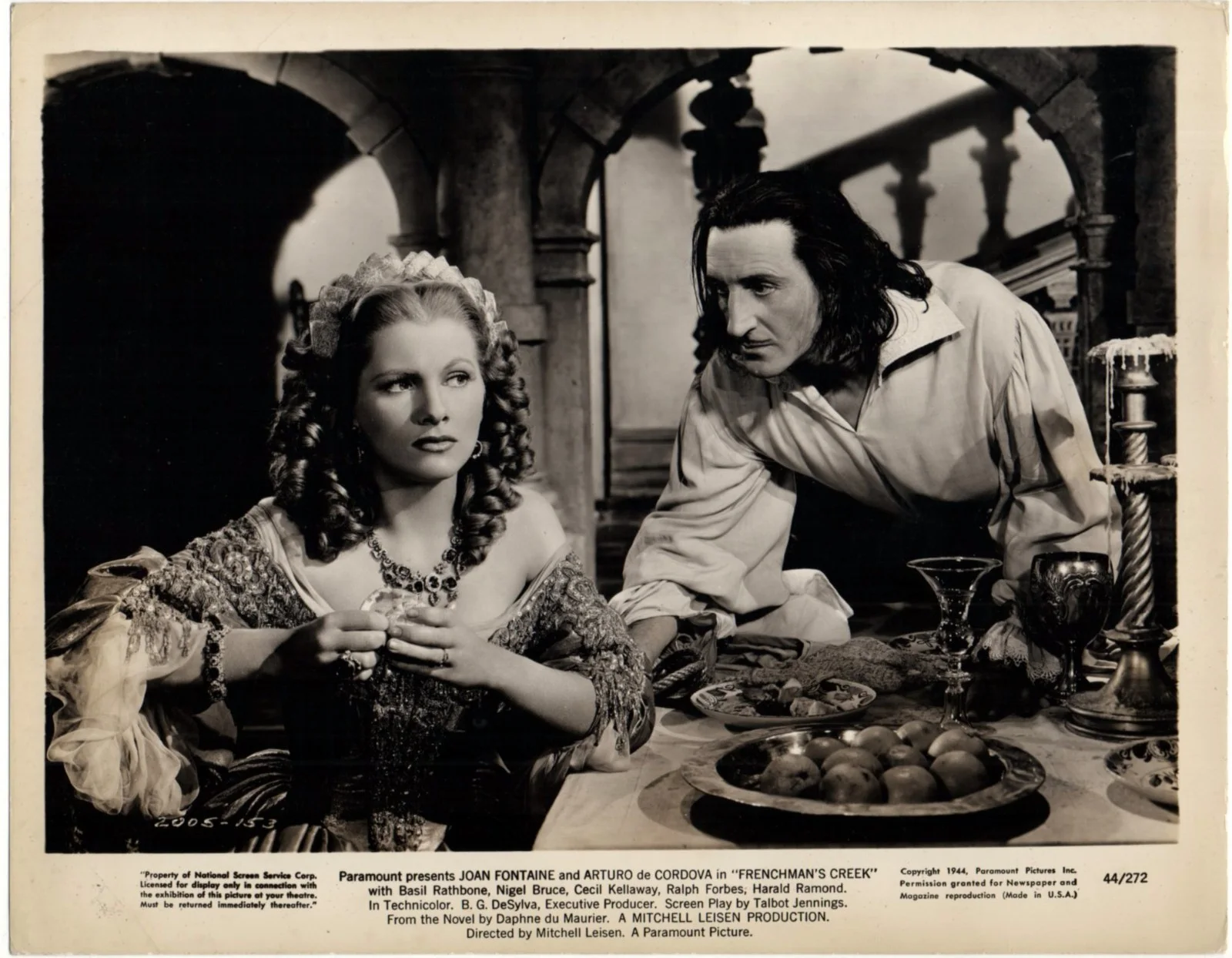 FRENCHMAN’S CREEK 1944 Basil Rathbone, Joan Fontaine 3 10x8 STILLS, image 3