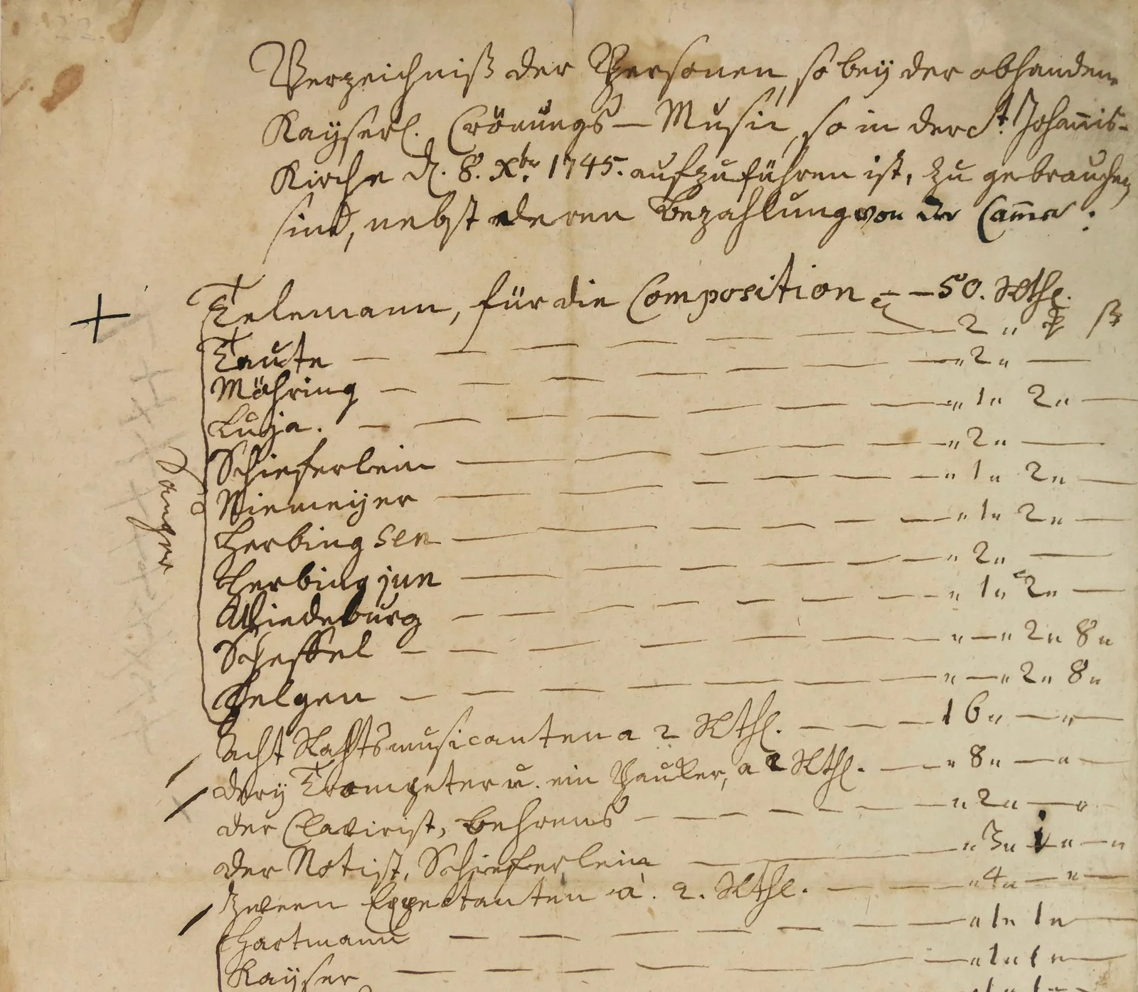 TELEMANN, Georg Philipp. : Autograph Document Regarding Music For the Coronation, image 3