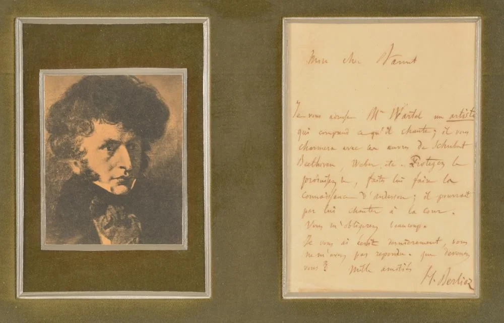BERLIOZ, Hector. (1803–1869): Autograph Letter Recommendation François Wartel, image 2