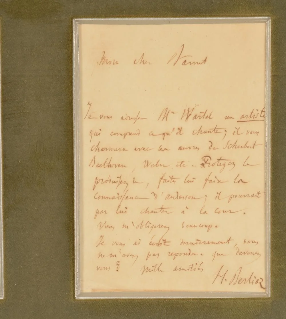 BERLIOZ, Hector. (1803–1869): Autograph Letter Recommendation François Wartel, image 3