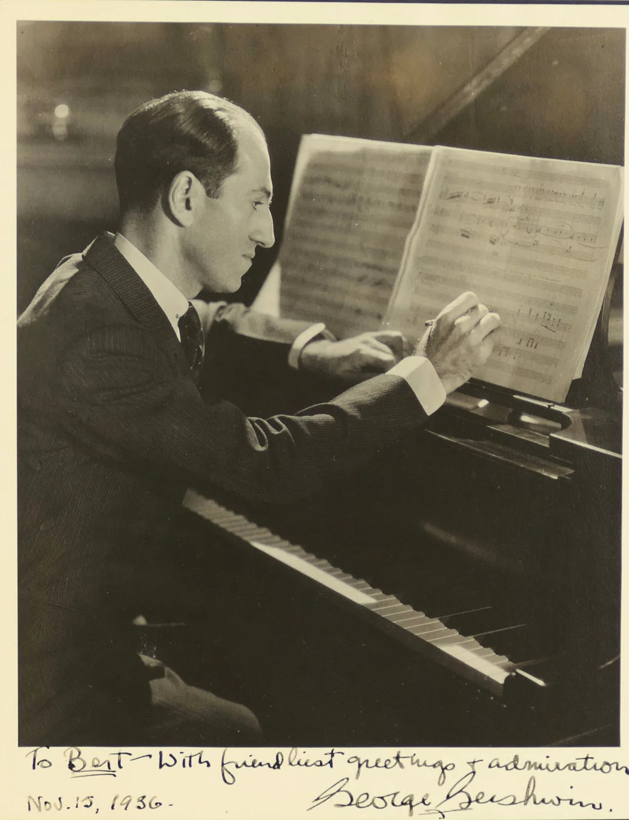 GERSHWIN, George. (1898–1937): Signed Photograph to Bert Kalmar, image 2