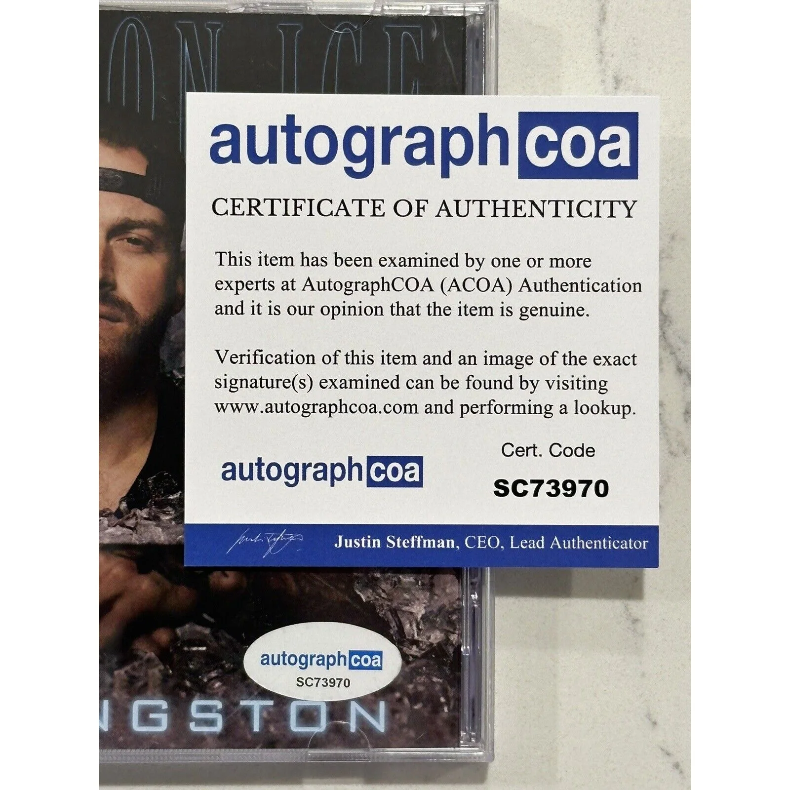 JON LANGSTON COA ACOA Signed Autograph "HEART ON ICE" CD Country Music 2023, image 2
