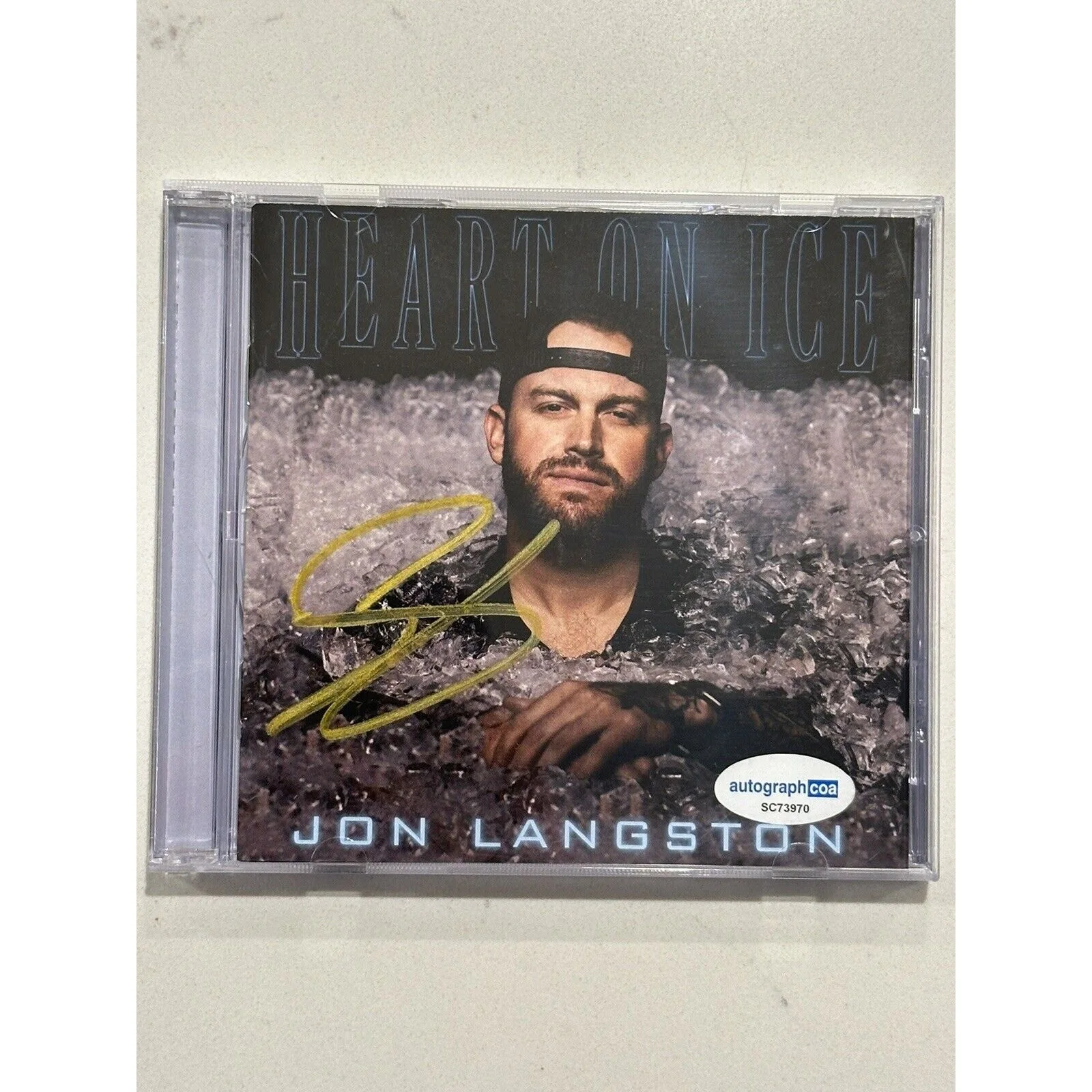 JON LANGSTON COA ACOA Signed Autograph "HEART ON ICE" CD Country Music 2023, image 3