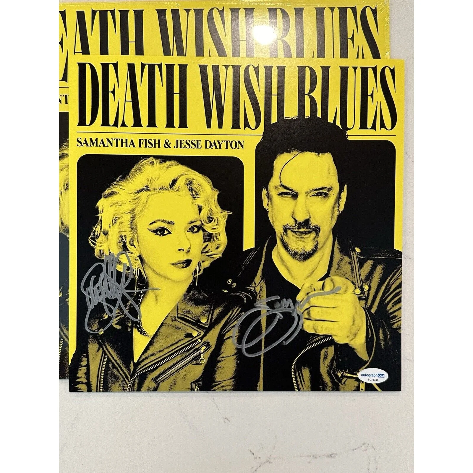 SAMANTHA FISH & JESSE DAYTON SIGNED AUTOGRAPH SMOKE VINYL ACOA DEATH WISH BLUES, изображение 3
