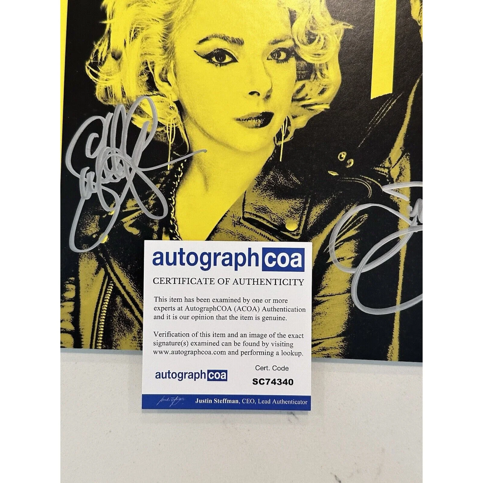 SAMANTHA FISH & JESSE DAYTON SIGNED AUTOGRAPH YELLOW VINYL ACOA DEATH WISH BLUE, изображение 2
