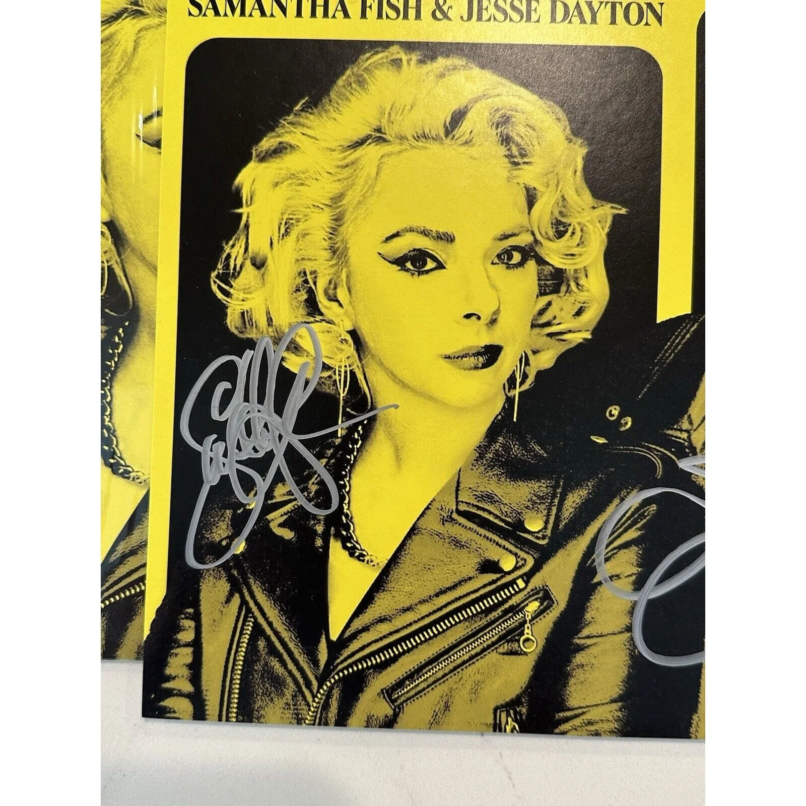 SAMANTHA FISH & JESSE DAYTON SIGNED AUTOGRAPH YELLOW VINYL ACOA DEATH WISH BLUE, изображение 4