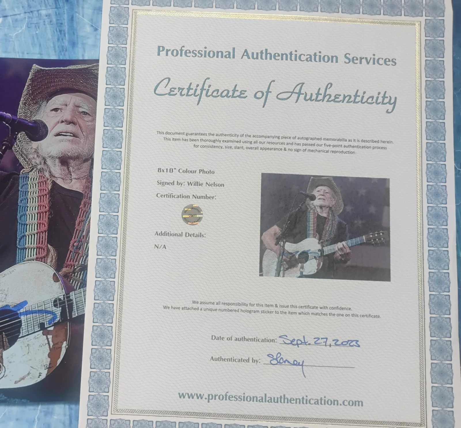 Willie Nelson Hand Signed Autograph 8x10 Photo COA - NO US TARIFFS, image 4