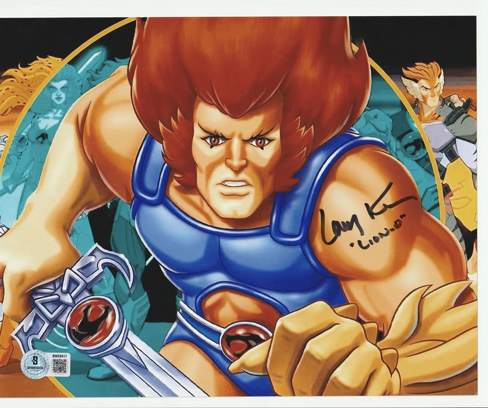 Larry Kenney — LARRY KENNEY THUNDER CATS SIGNED AUTOGRAPHED 8x10 PHOTO COA BECKETT BAS LION-O