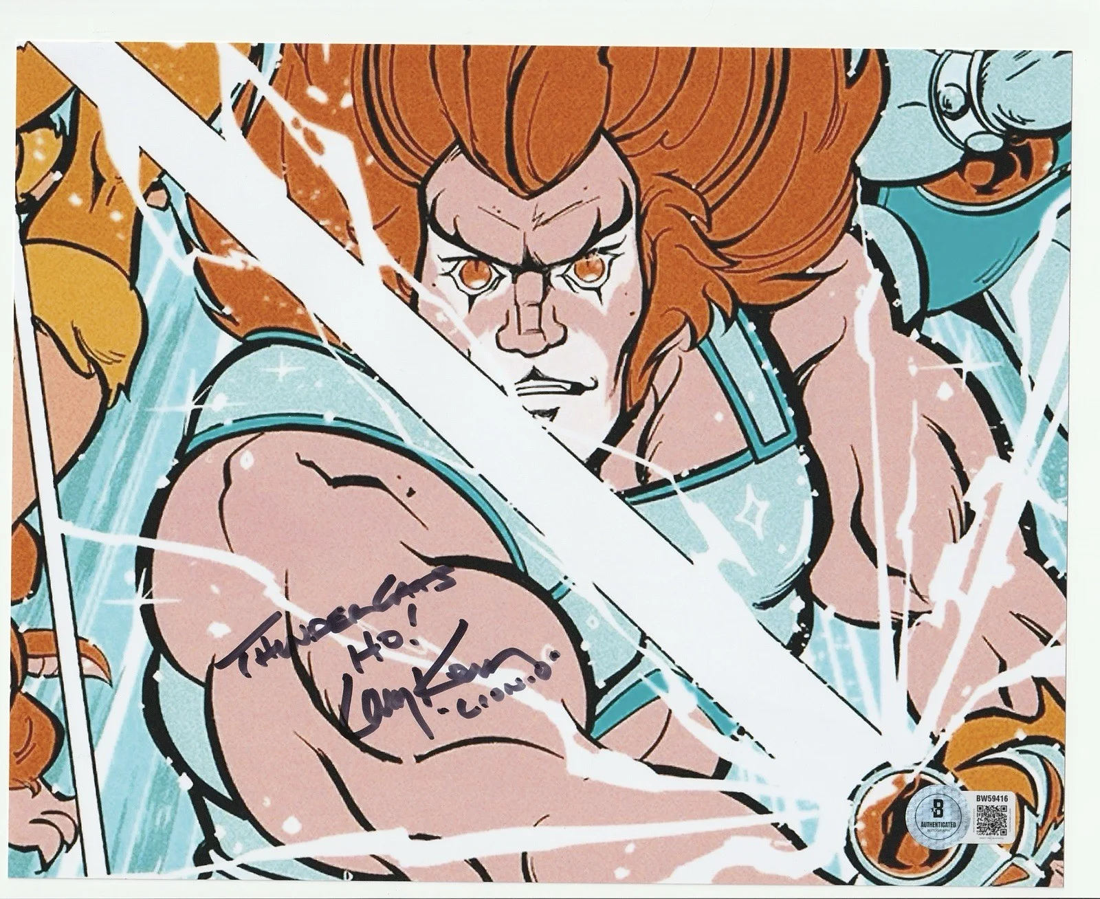 Larry Kenney — LARRY KENNEY THUNDER CATS SIGNED AUTOGRAPHED 8x10 PHOTO COA BECKETT BAS LION-O