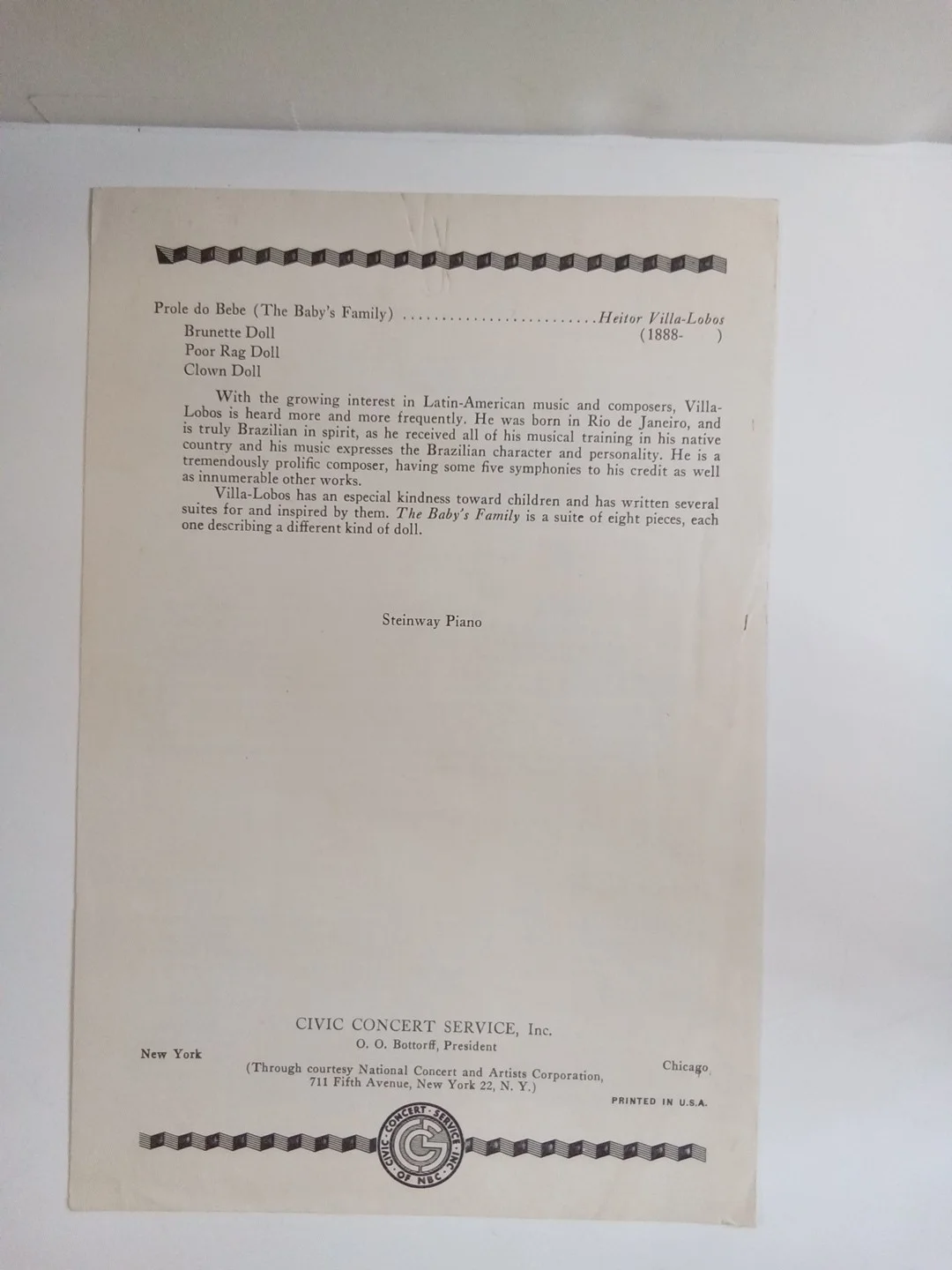 Guiomar Novaes Signed Concert Program Brazilian Pianist Chopin Legend JSA, image 4
