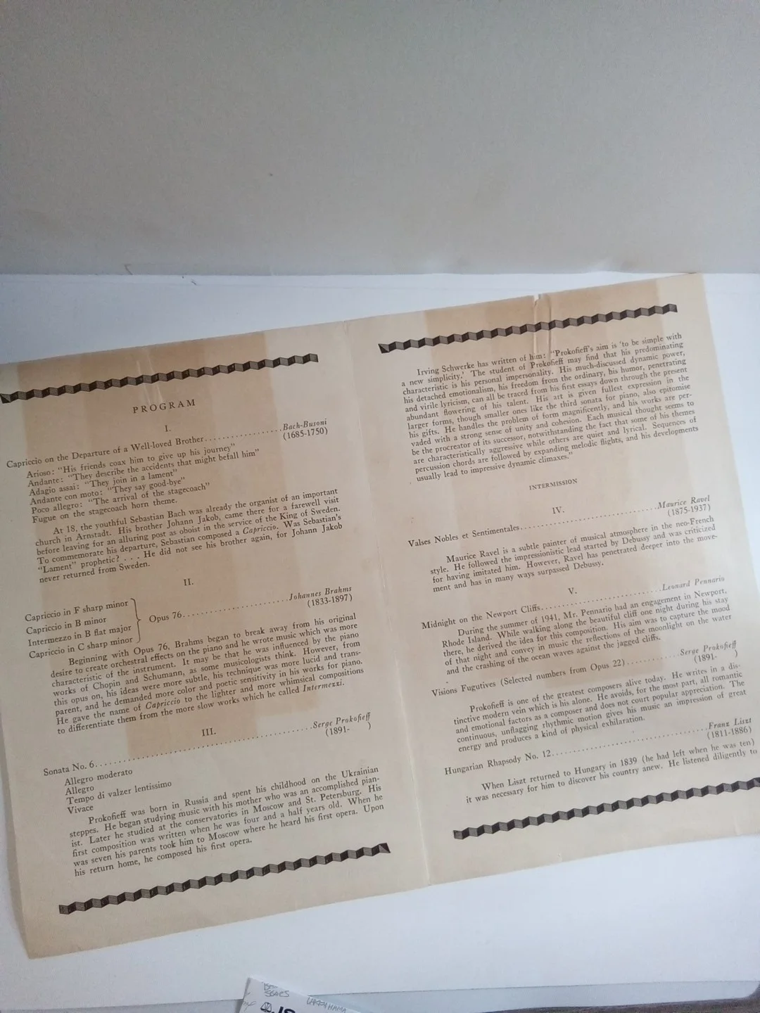 Leonard Pennario Signed Concert Program Classical Pianist JSA, image 5