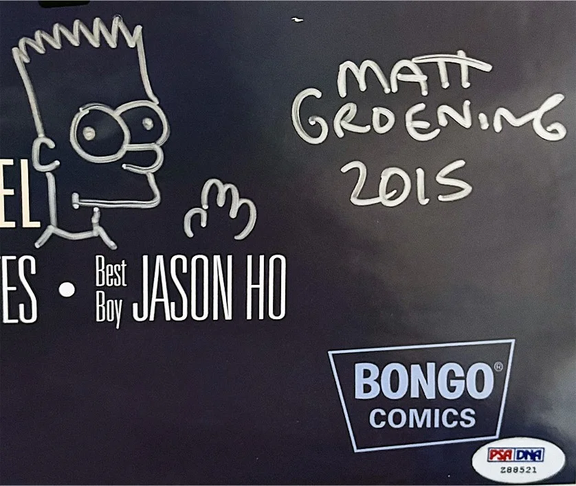 Huge -THE SIMPSONS- MATT GROENING PSA/DNA Signed/Autograph/Auto Cartoon Poster, image 2