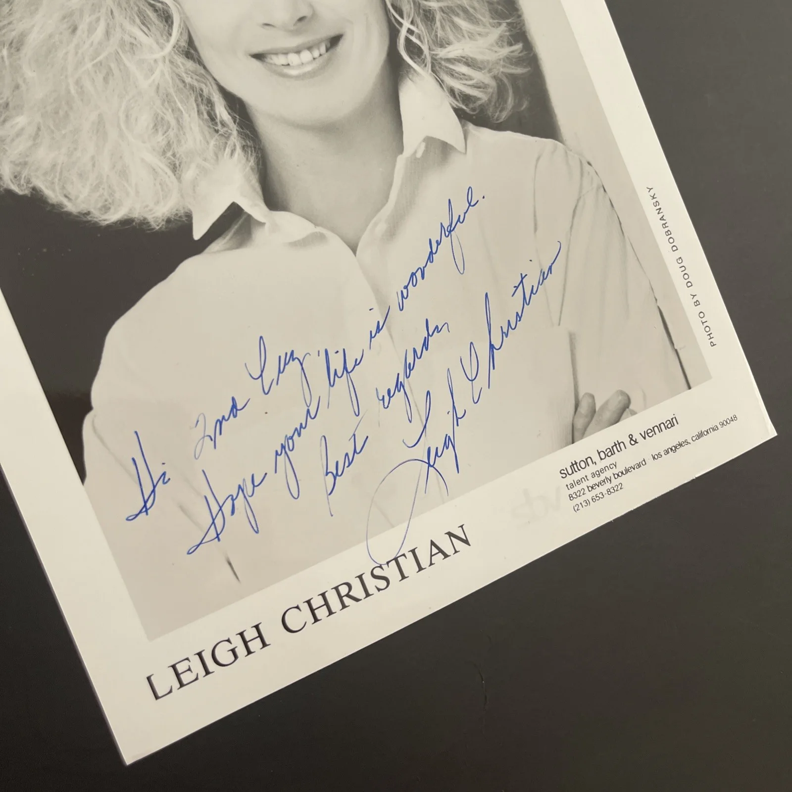 LEIGH CHRISTIAN: Hand Signed Original Celebrity Photo 8 x 10” / KSK, image 4