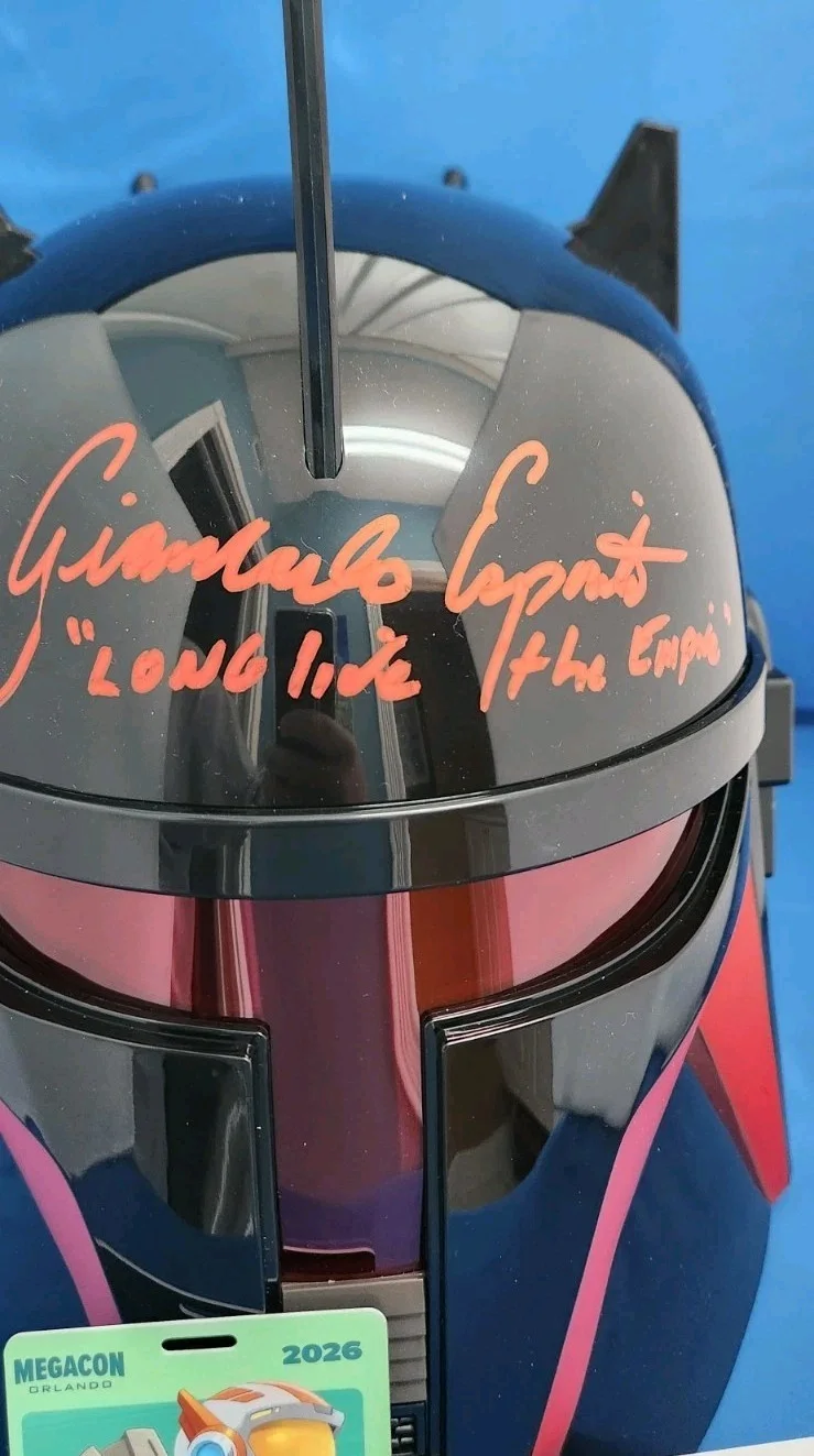 Giancarlo Esposito — Giancarlo Esposito signed Star Wars The Mandalorian Moff Gideon helmet COA, image 2