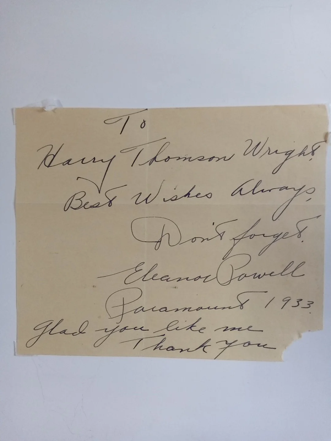 Eleanor Powell Signed Auto Cut Queen Of Tap MGM Musical Legend JSA, image 2