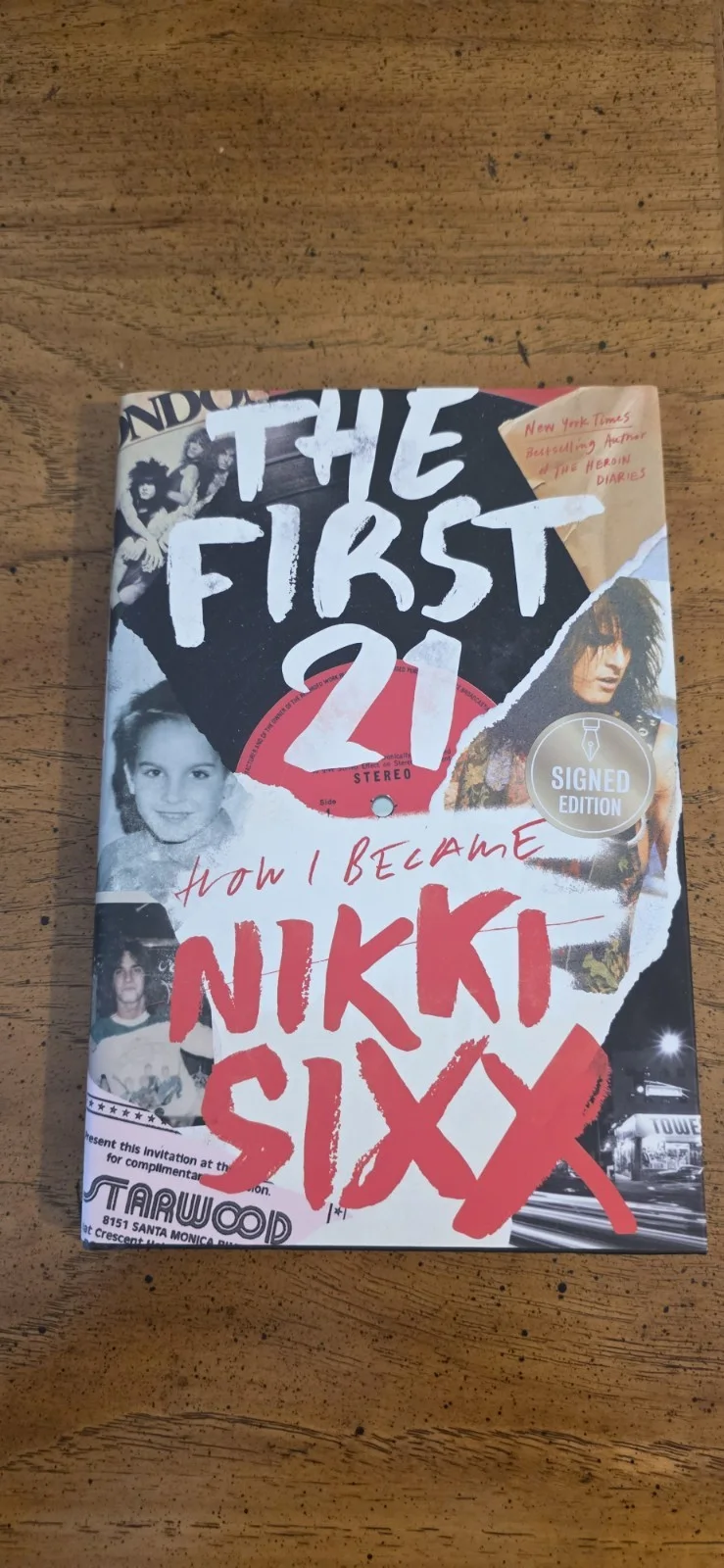Nikki Sixx Signed THE FIRST 21 Book JSA Authentic W/ Sticker & Card Motley Crue, изображение 5