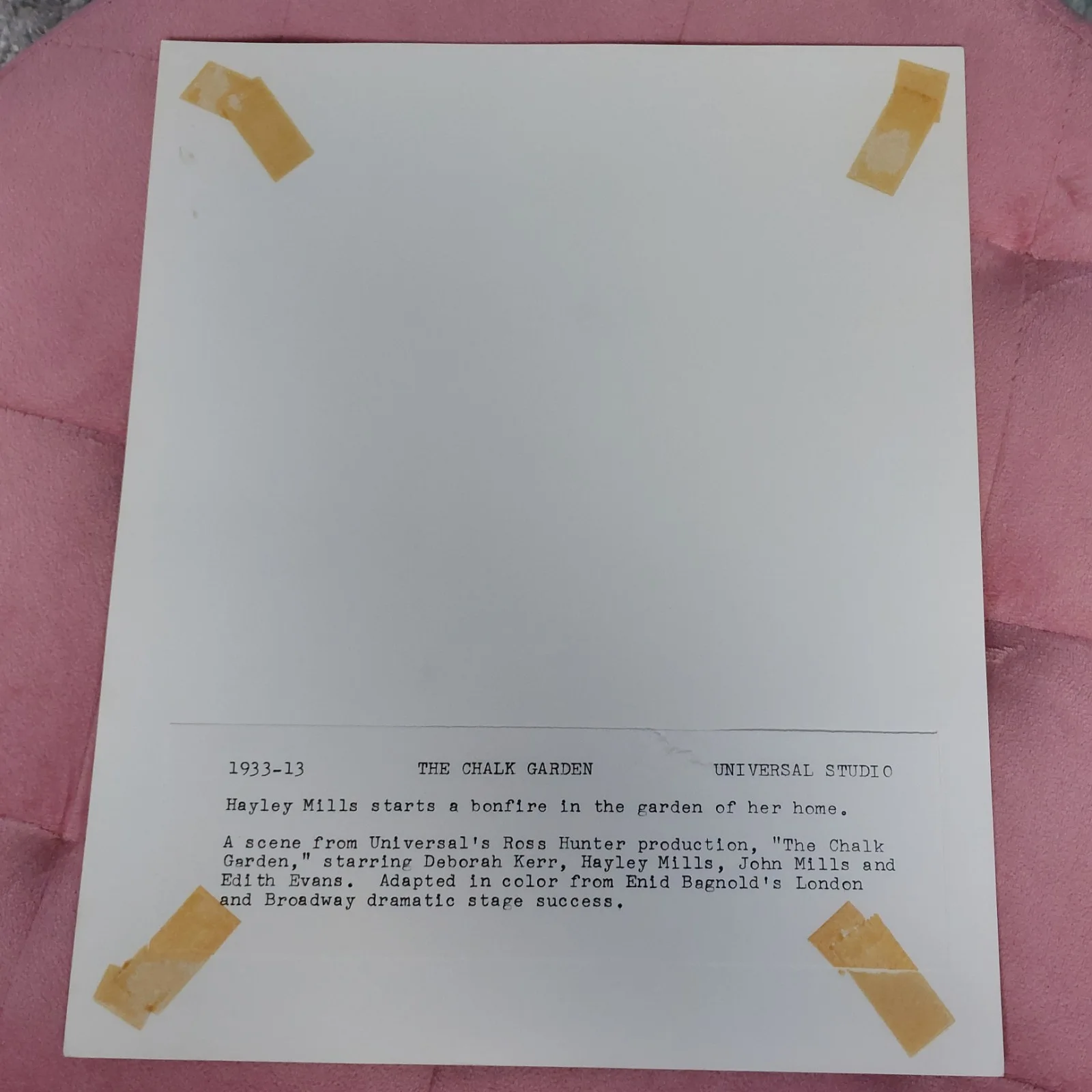 Original 1964 THE CHALK GARDEN Movie Still Hayley Mills Bonfire Scene 1933-13, изображение 2
