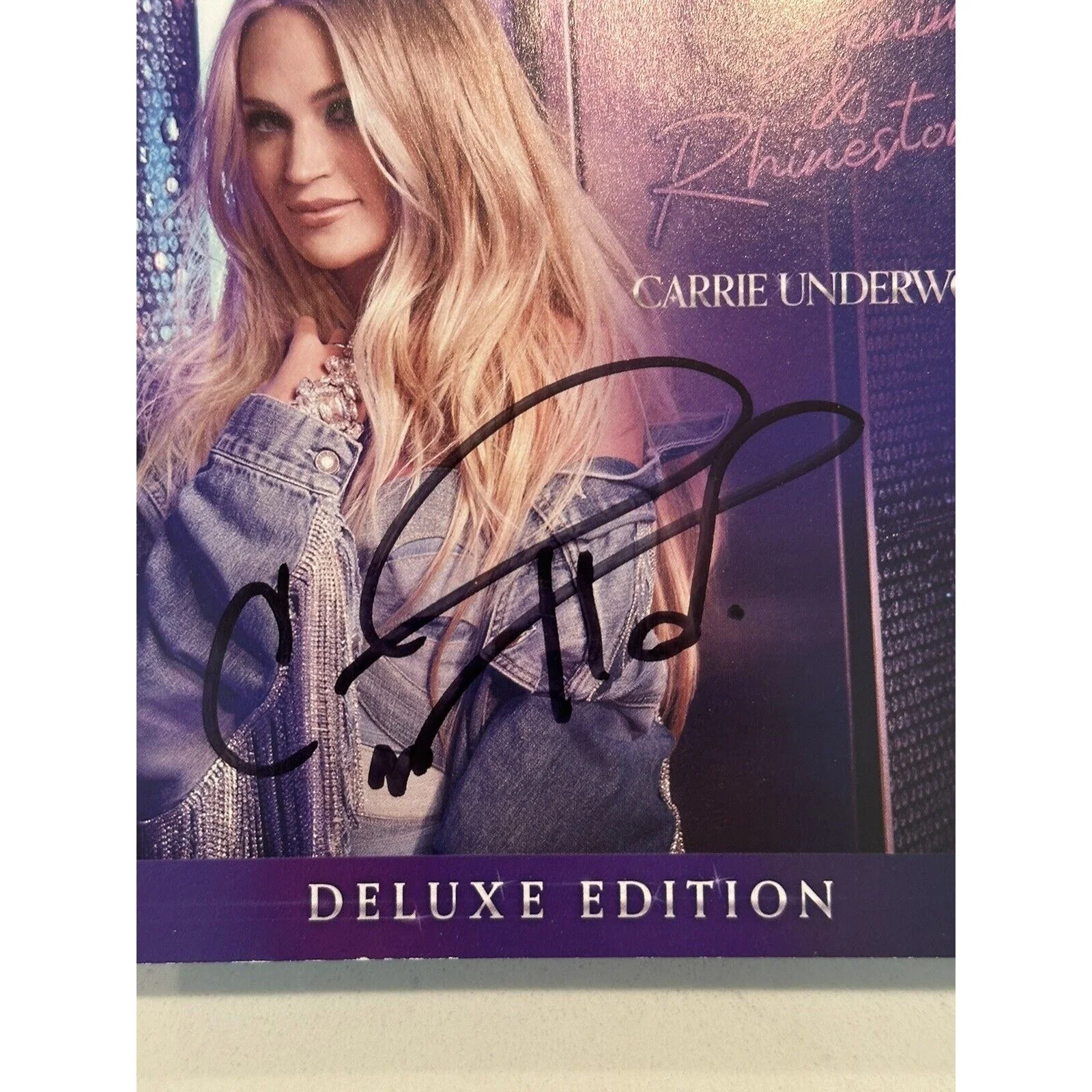 CARRIE UNDERWOOD DENIM & RHINESTONES DELUXE EDITION CD SIGNED AUTOGRAPH #2, image 3