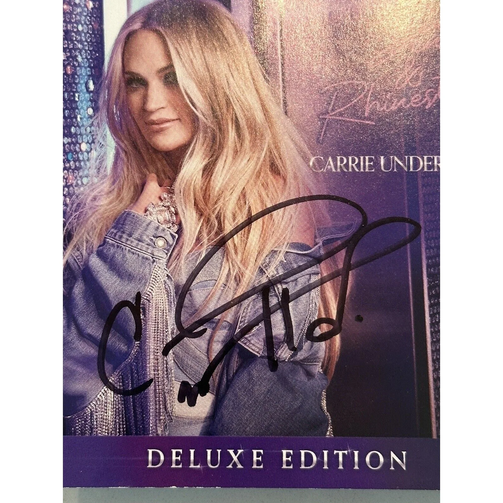 CARRIE UNDERWOOD DENIM & RHINESTONES DELUXE EDITION CD SIGNED AUTOGRAPH #2, image 4