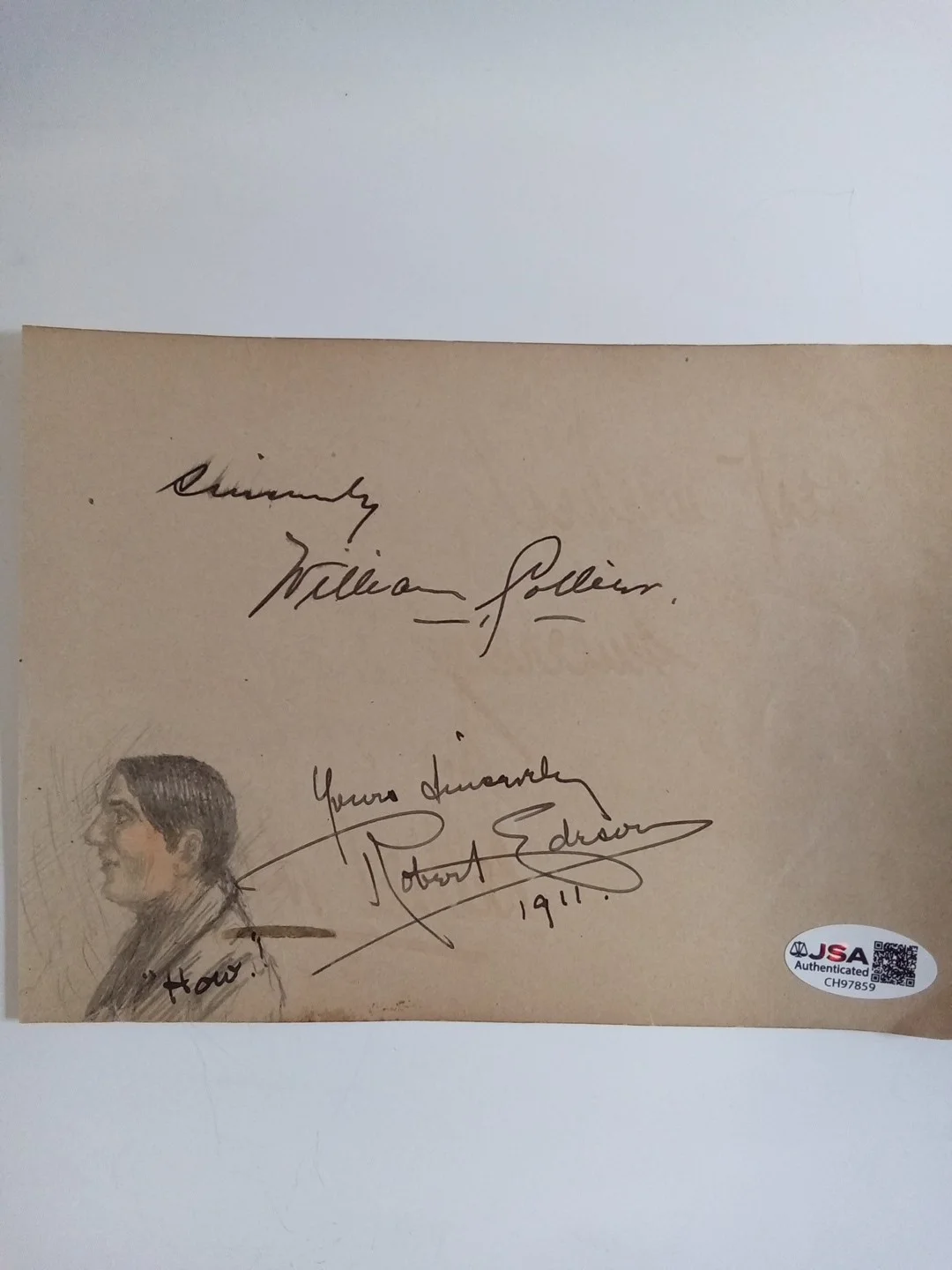 Robert Ederson & William Collier Broadway Film Signed Album Page JSA, image 2