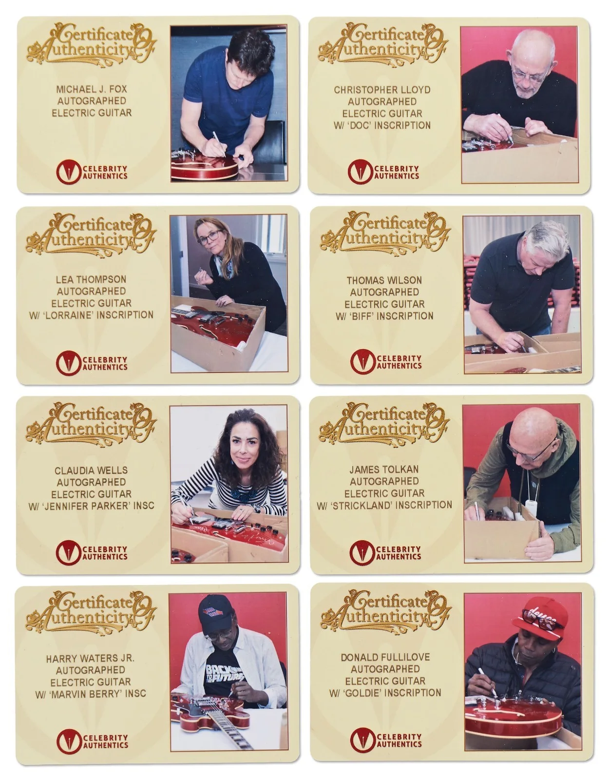 Back to the Future Cast Signed Guitar Celebrity Authentics & PSA/DNA Guaranteed, изображение 4