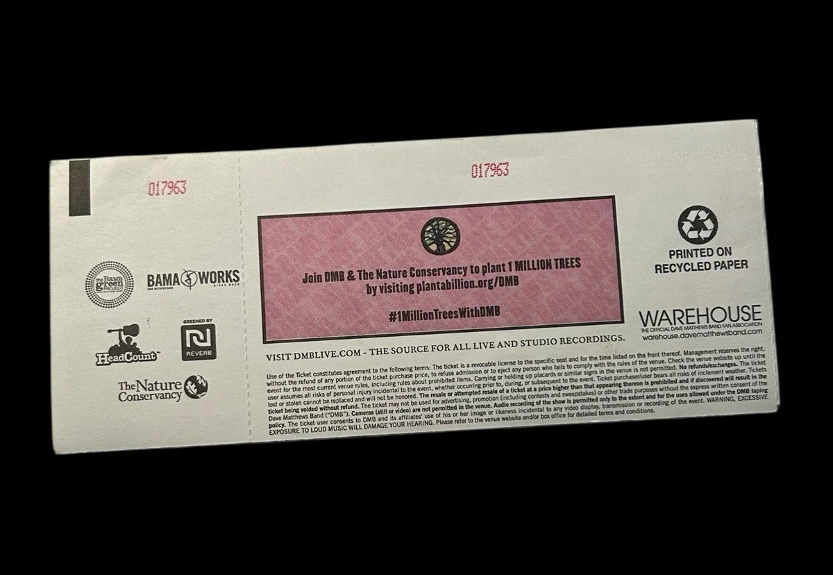 Tim Reynolds — DAVE MATTHEWS BAND DMB TICKET STUB Gorge Amphitheatre Sept 5 2021 EUC Rare, изображение 2