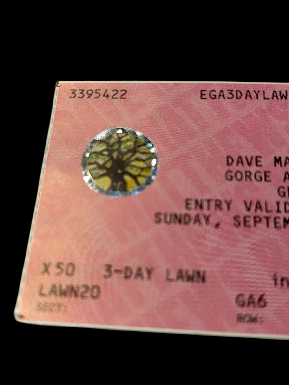 Tim Reynolds — DAVE MATTHEWS BAND DMB TICKET STUB Gorge Amphitheatre Sept 5 2021 EUC Rare, изображение 5