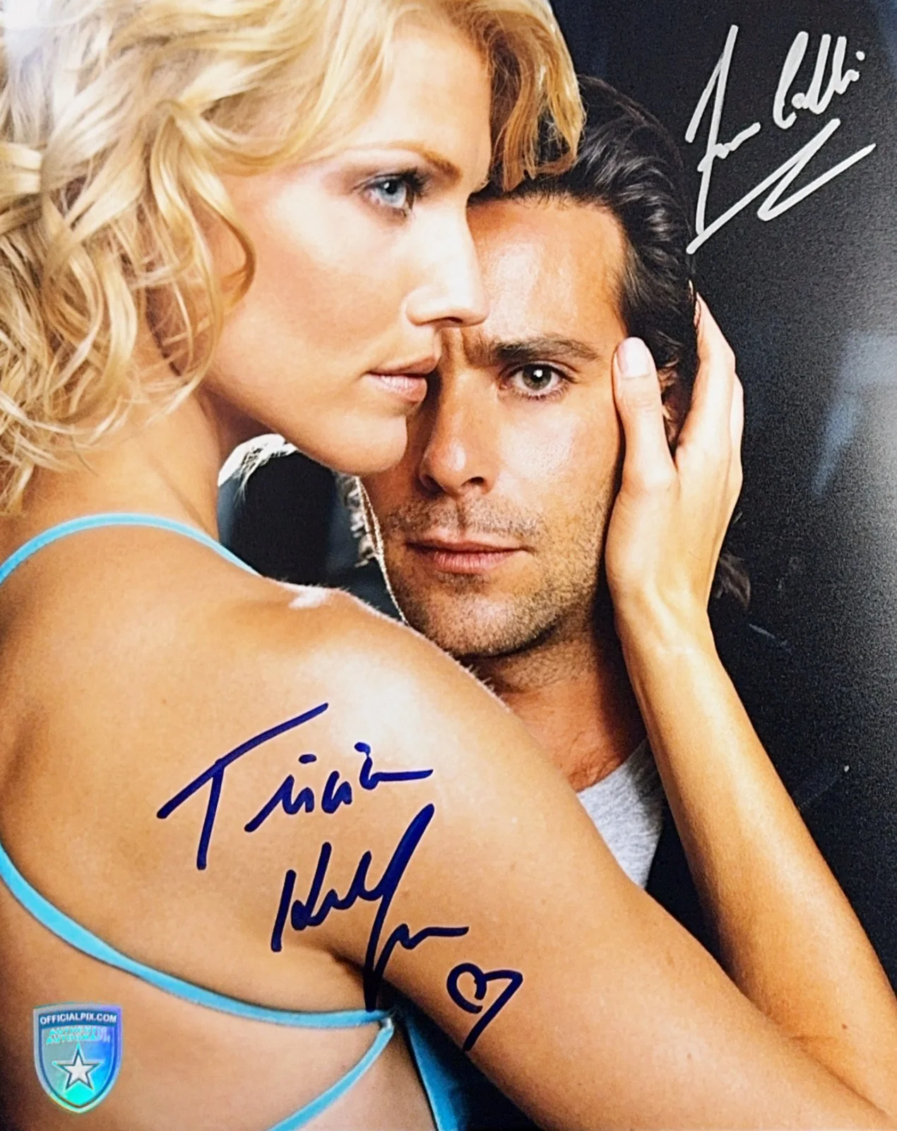 Tricia Helfer & James Callis — Signed Tricia Helfer & James Callis Battlestar Galactica 8x10 w Official Pix COA