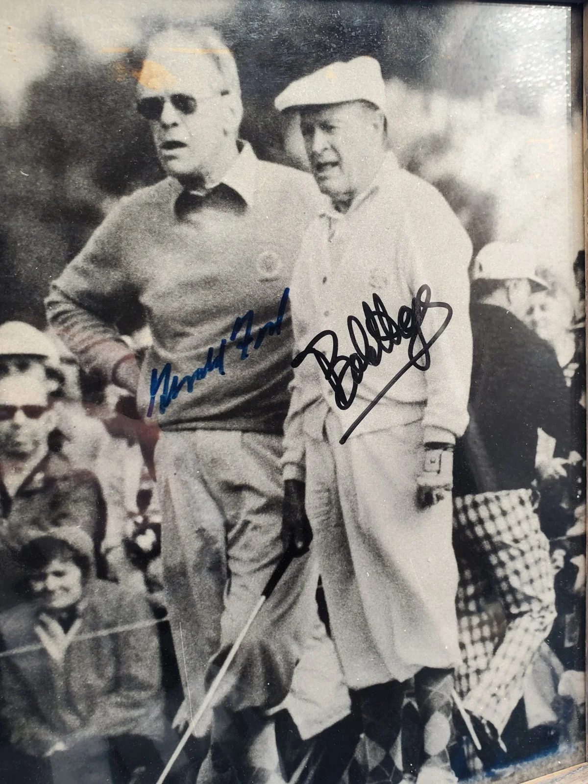 gerald ford — Gerald Ford Bob Hope Autographed Framed Photograph, image 2